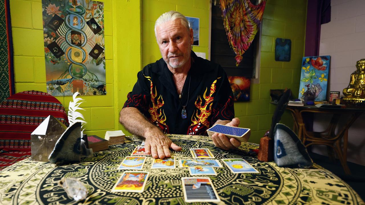 Alain Baillon has been a practising psychic for 34 years, doing readings for people online and from his home in Edge Hill. Picture: Brendan Radke