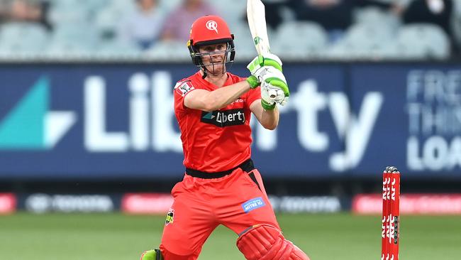 MELBOURNE, AUSTRALIA - JANUARY 17: Sam Harper of the Renegades bats during the Big Bash League match between the Melbourne Stars and the Melbourne Renegades at Melbourne Cricket Ground, on January 17, 2021, in Melbourne, Australia. (Photo by Quinn Rooney/Getty Images)