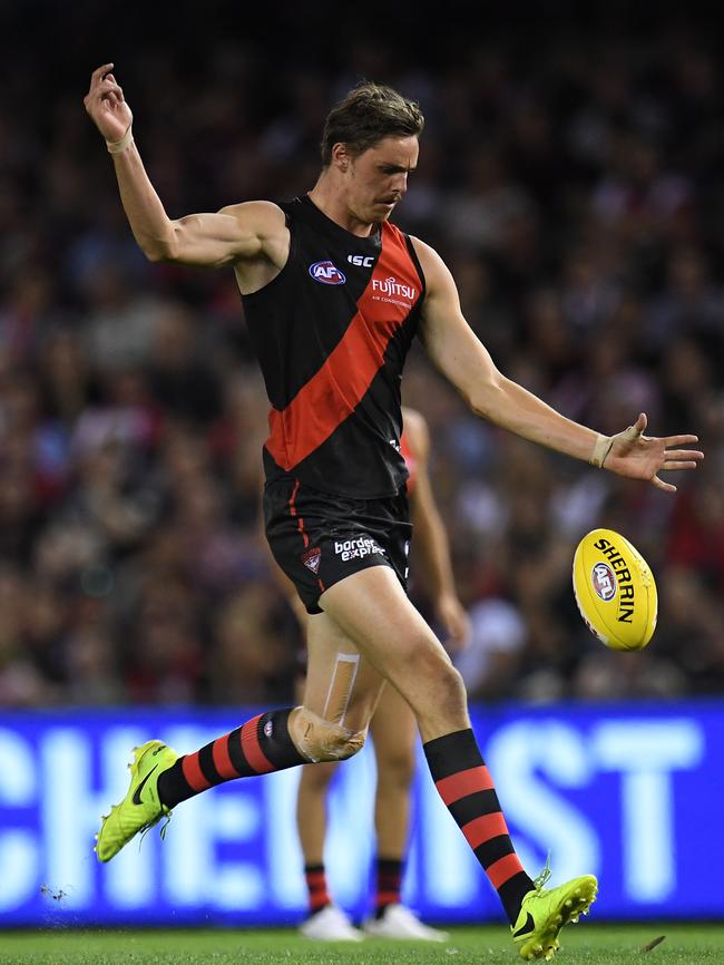 Joe Daniher is capable of kicking a ton. But Malcolm Blight reckons he’ll need some help with his kicking to get there. Picture: AAP Image/Julian Smith