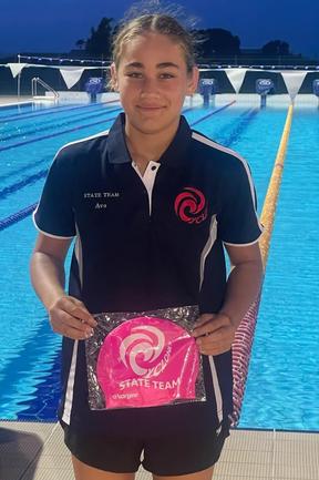 Mackay Cyclones Swimming Club member Ava Kearns ready to take on 2024 Hancock Prospecting Queensland Championships. She will be competing in the 50m and 100m freestyle, 50m and 100m butterfly, 50m breaststroke, 50m backstroke and 200m individual medley. Picture: Supplied