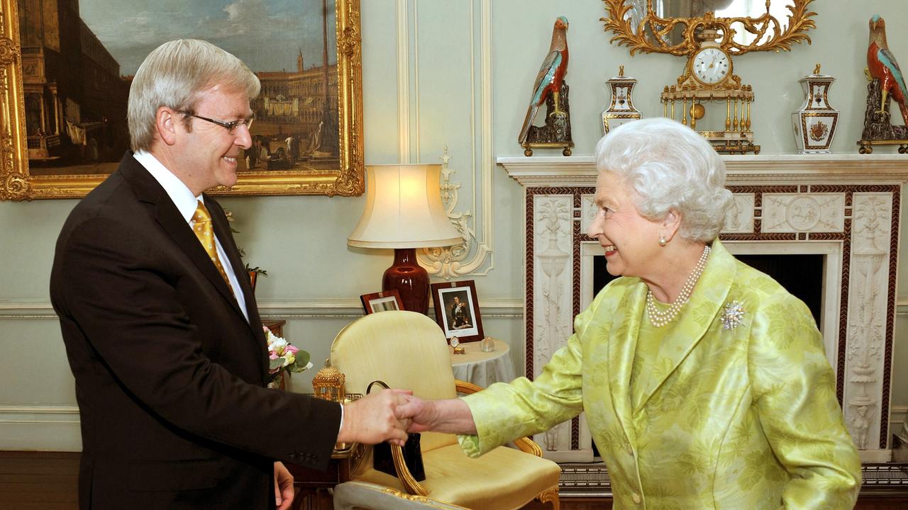 Former Australian prime minister Kevin Rudd has reflected on his time spent with the Queen. Picture: John Stillwell