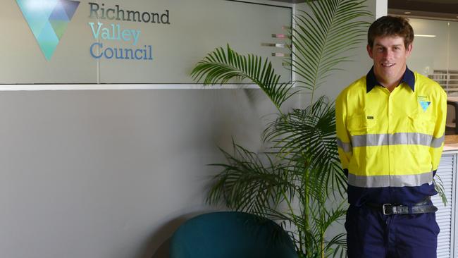 Brad Parker, 26, scored his dream job at Richmond Valley Council thanks to help from Social Futures and a successful NDIS plan.