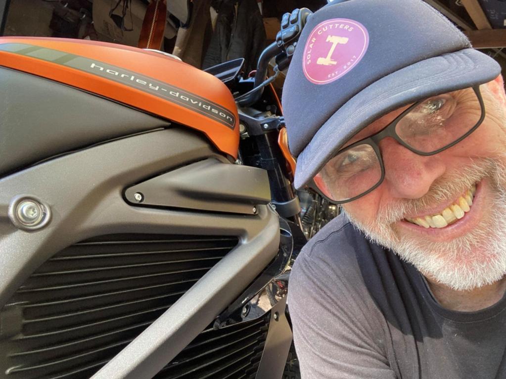 Nigel Morris has become hooked on his electric Harley Davidson after first trying an electric motorbike in the US 20 years ago. Picture: Supplied