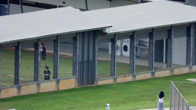 Australians evacuated from Wuhan, China, inside the Christmas Island Detention centre under quarantine at the beginning of the pandemic in 2020. Picture: Nathan Edwards