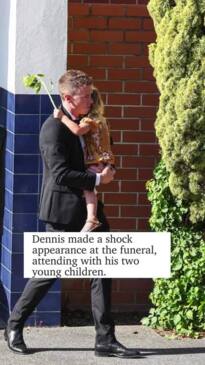 Husband makes shock appearance at Melissa Hoskins’ funeral