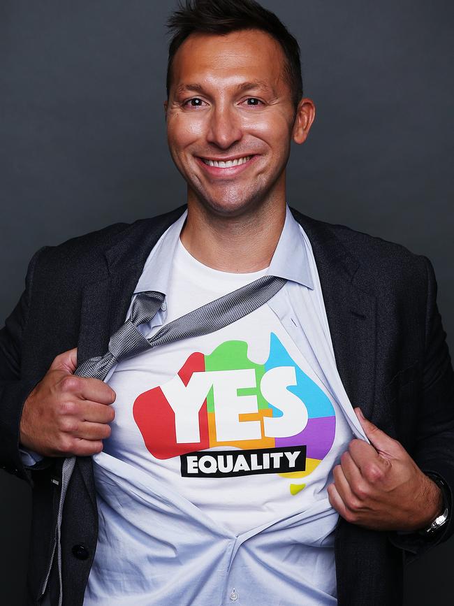 Thorpe showed his support for gay marriage Picture: Sam Ruttyn