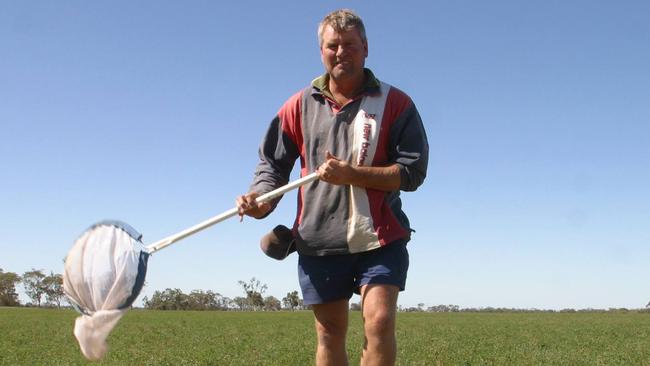 Warracknabeal farmer Mick Morcom pictured at his property in 2007.