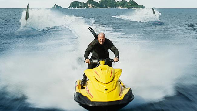 Jason Statham in a scene from the movie The Meg 2.