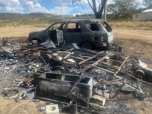 ‘Explosions’: Man charged after caravan burnt to ground