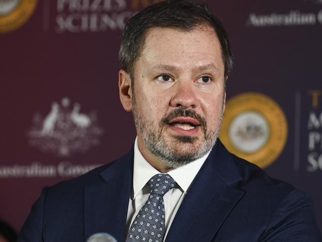 CANBERRA, Australia - NewsWire Photos - October 8, 2024: Minister for Industry and Science, Ed Husic launches the Prime Minister's Prize for Science at Parliament House in Canberra. Picture: NewsWire / Martin Ollman