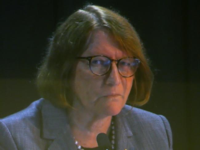 Royal Commission into the Robodebt scheme being held at the Pullman Hotel, Brisbane. Screengrabs of Commissioner Catherine Holmes AC SC . Brisbane CBD Tuesday 21st February 2023 Picture David Clark