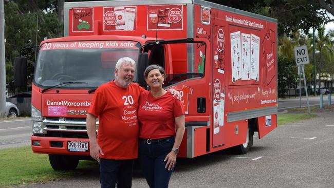 Bruce Morcombe and LNP candidate for Mundingburra Janelle Poole with the Daniel Morcombe Foundation truck.