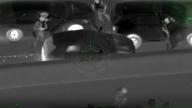 Queensland Police footage of the dramatic arrest of four teens. Picture: Supplied / QPS