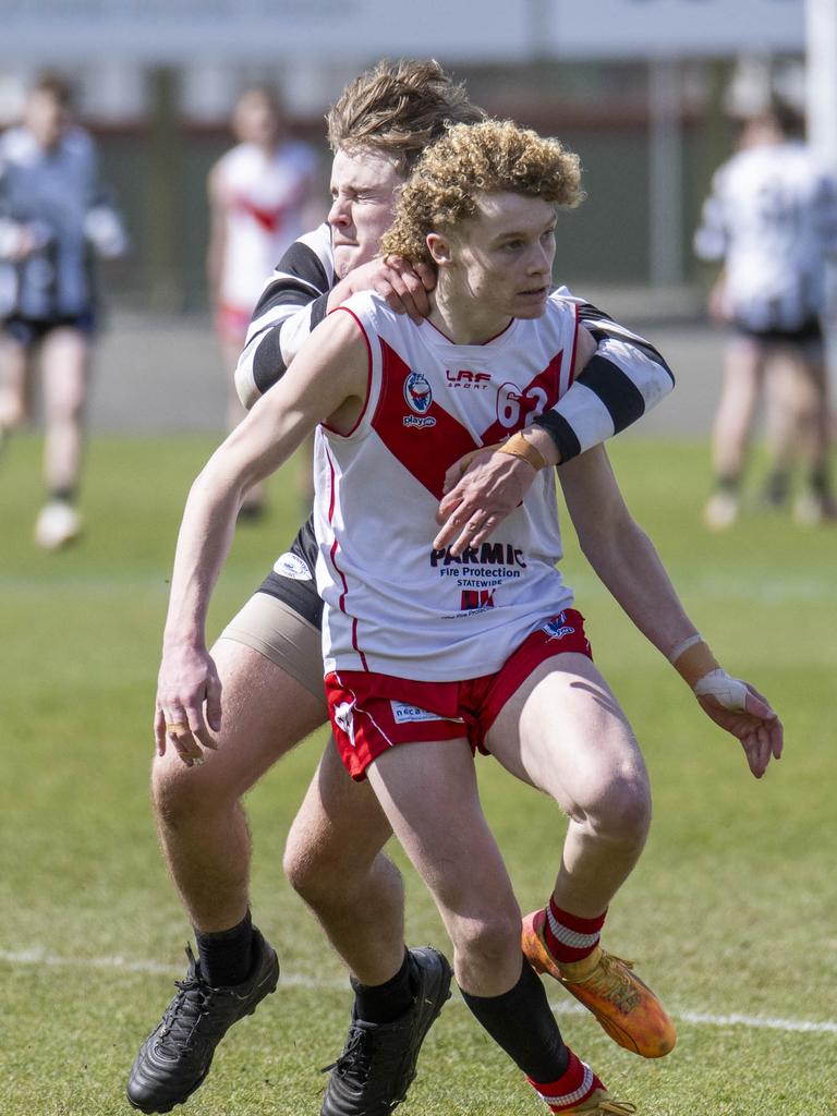 STJFL Grand finals U16 Boys Clarence v Glenorchy at North Hobart Oval. Picture: Caroline Tan