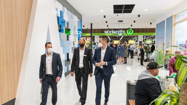 Andrew Loveday, Woolworths Head of Property, Ralph Kemmler, Woolworths Director of Property, and Nathan Dundovic, Property Manager at the grand opening. Picture: Supplied