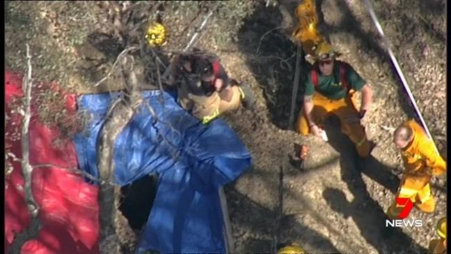 A teenager has fallen down a mine shaft in Warrandyte State Park. Picture: Channel 7