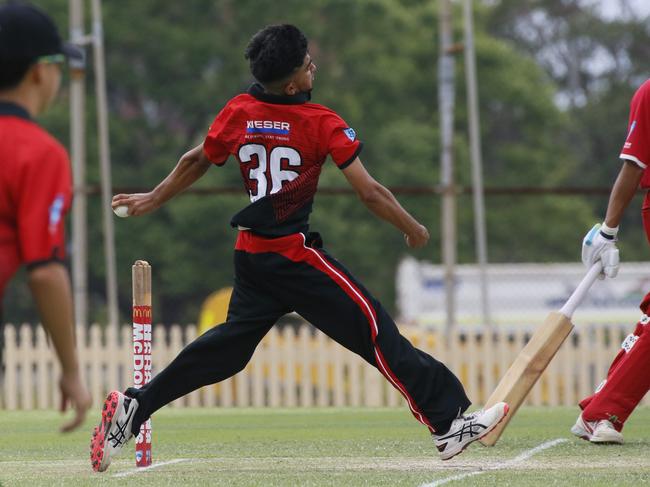 Karan Sharma picked up one wicket against St George. Photographer: Warren Gannon Photography