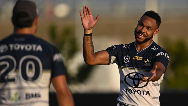 Hamiso Tabuai-Fidow will give coach Wayne Bennett the strike fullback he has been craving for the Dolphins. Picture: Getty Images