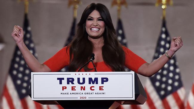 Trump cheerleader-in-chief and Donald Jr’s larger-than-life girlfriend, Kimberly Guilfoyle. Picture: AFP