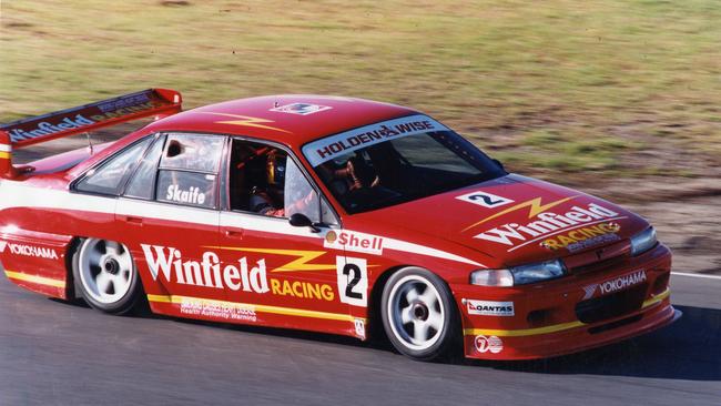 The Holden brand has been synonymous with Supercars racing – here is Mark Skaife during a practice session in 1994.