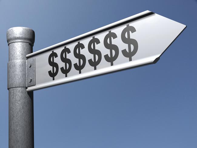 Istock street sign with dollar signs 15 credits