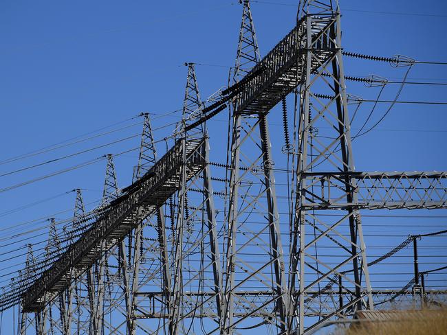 High voltage electricity transmission lines.