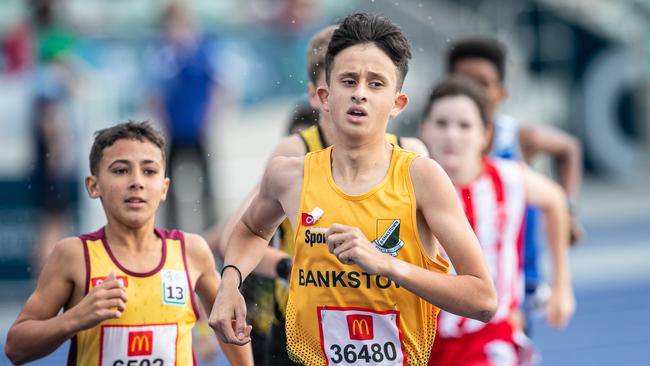 Phillip Botonis from Bankstown in an U13s race. Picture: Julian Andrews