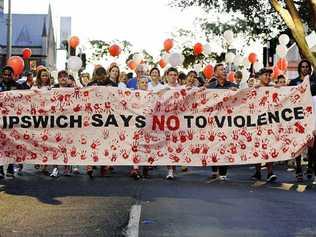 The Walk A Mile In Her Shoes march against domestic violence. Picture: Claudia Baxter