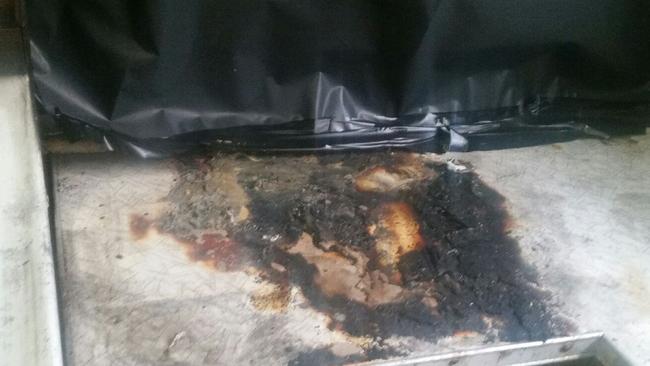 What's left of the toaster in Pat Andrews' kitchen in Balgowlah.