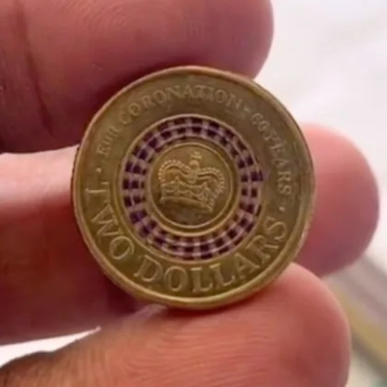 One of the coins was a 2013 $2 to commemorate the Queen’s coronation. Picture: TikTok.