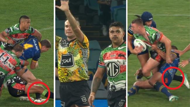 Latrell was sin binned. Ofahengaue was not. Photo: Fox Sports