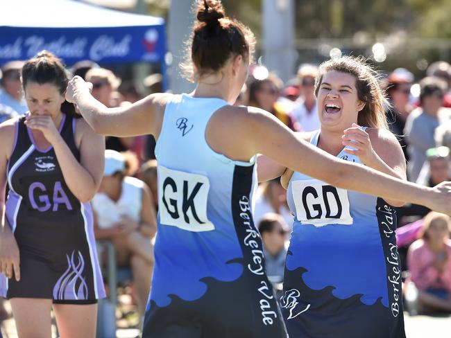 Berkeley Vale celebrate victory over Bateau Bay yesterday.