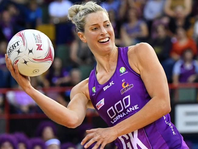 Laura Geitz in action for her beloved Queensland Firebirds. Picture: AAP.