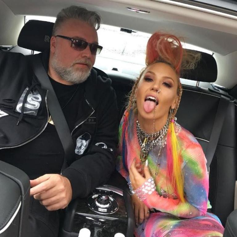 The 2016 ARIA Awards via social media ... Kyle Sandilands and Imogen Anthony, "On the way to #Arias!" Picture: Instagram