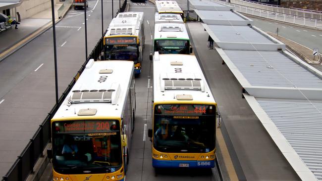 Buses are the only realistic option to get to the QSAC stadium currently. Picture: David Clark