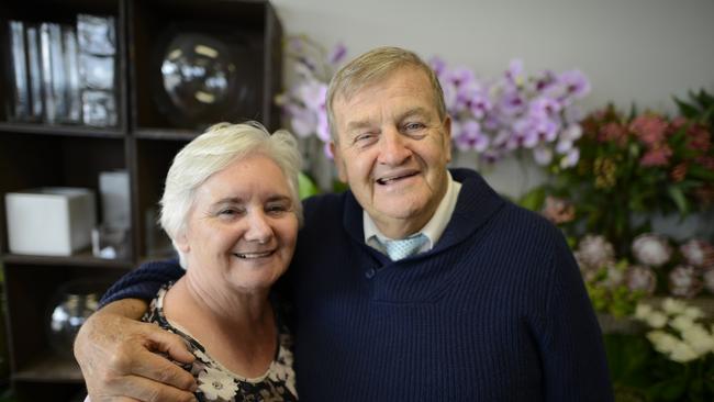 David &amp; Moira in the Parramatta Rd florist, February, 2015