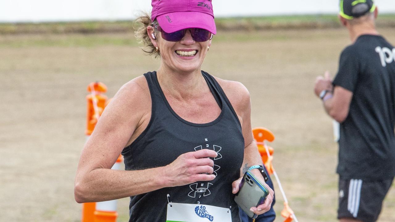 Susie Forte takes part in the 40 for Fortey relay at Toowoomba Showgrounds. Sunday, May 29, 2022. Picture: Nev Madsen.