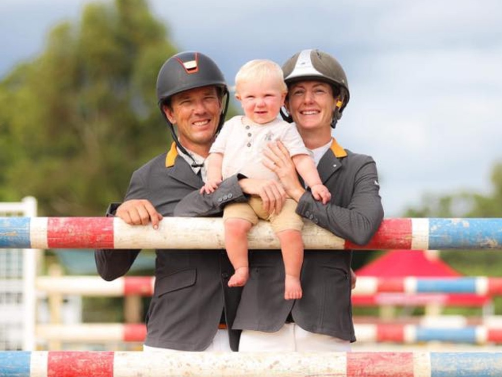 Shane and Mattea Davidson with baby Nick. Image credit: The Blachat.