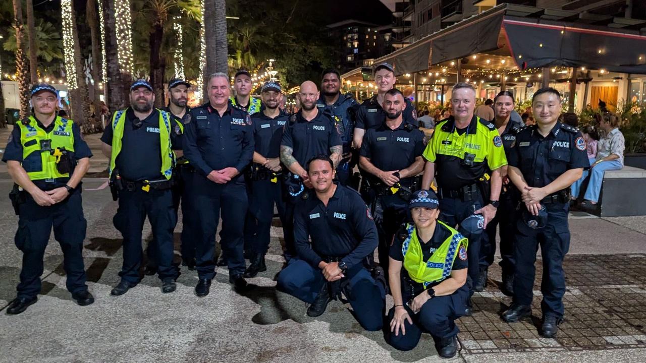 NT Police crews were out in force on New Year's Eve in Darwin. Picture: Alex Treacy