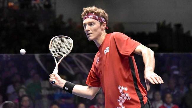 Cameron Pilley gave World No.1 Mohamed ElShorbagy a scare at the 2016 Al Ahram Open in Cairo. Picture: Picasa