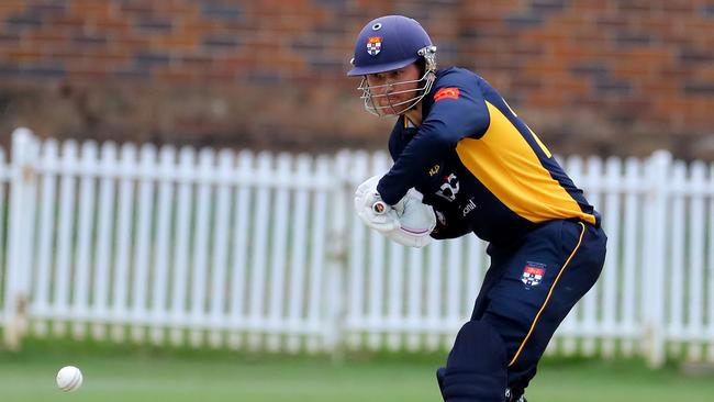 Liam Robertson bats for Sydney University in an earlier round of the Kingsgrove Sports T20 Cup. Pic: Jeremy Ng/News Corp Australia