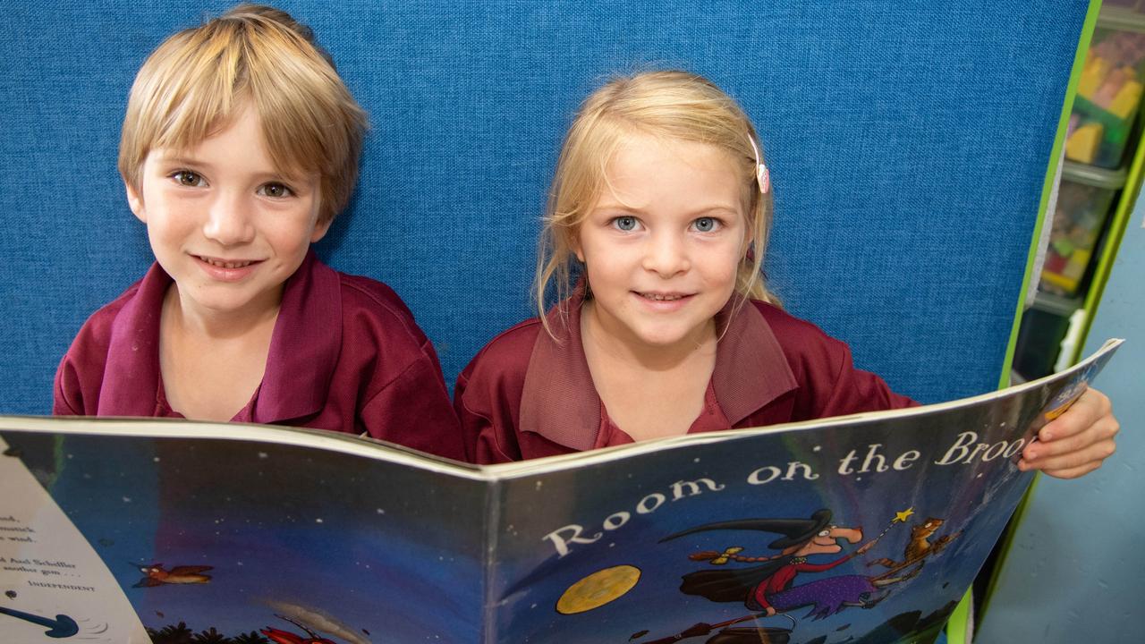 MY FIRST YEAR 2024: Southbrook State School Prep students Henry and Isabelle. Absent: Winter, March 2024. Picture: Bev Lacey