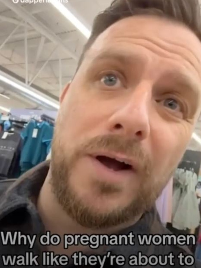 A comedian has found himself under fire after mocking his pregnant wife’s walk. Picture: TikTok