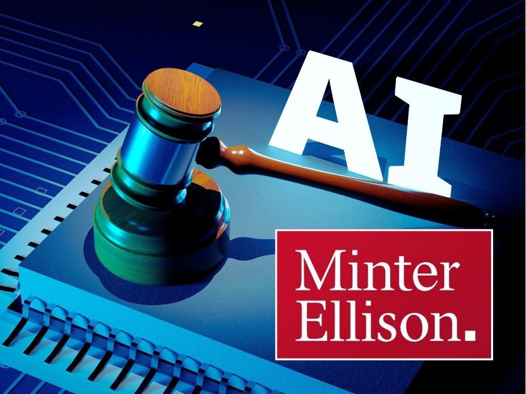 Minter Ellison log with AI law background 4x3
