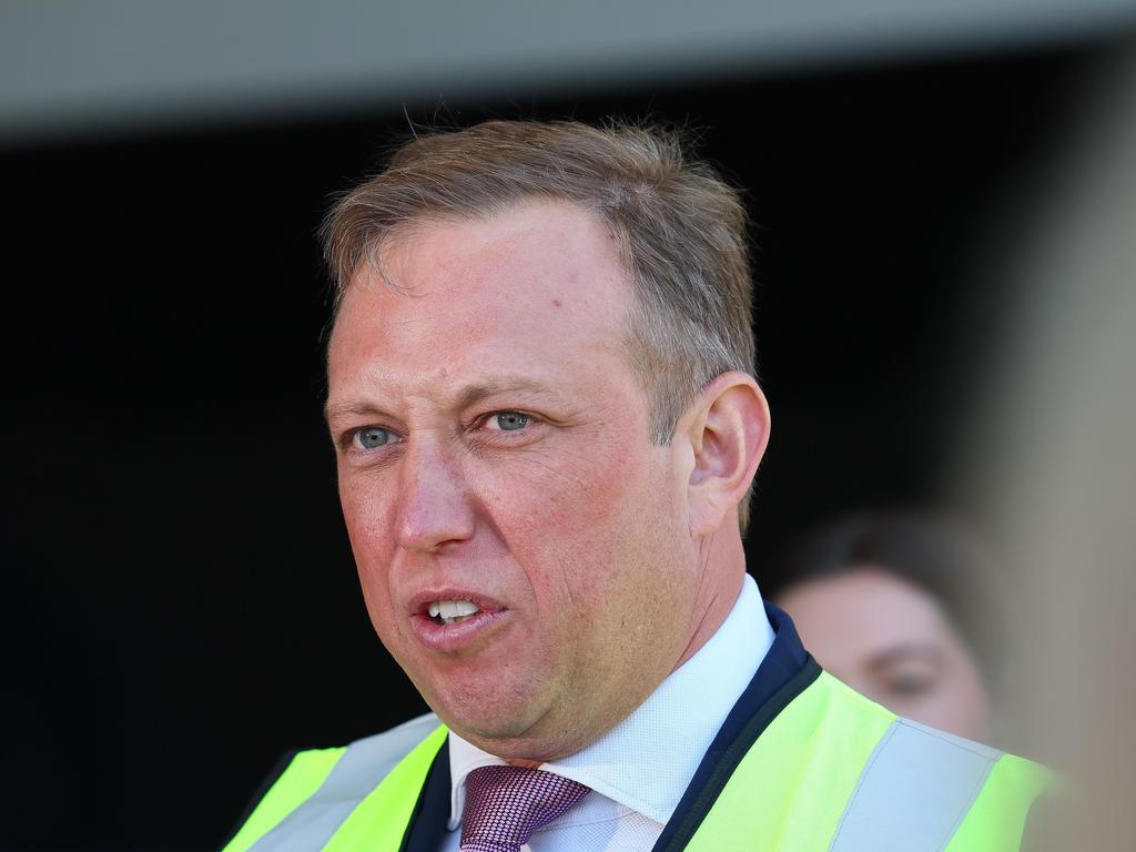 Steven Miles during a press conference in Brisbane Monday morning. Picture: NewsWire/Tertius Pickard