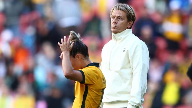 Tony Gustavsson’s unconvincing reign as Matildas coach has continued. Picture: Getty Images