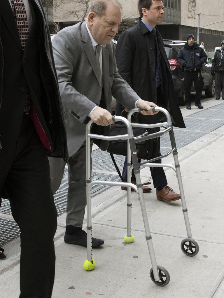 Weinstein arrives at court for the start of jury selection in his sexual assault trial on Tuesday, January 7, 2020 in New York. Picture: AP /Mark Lennihan.