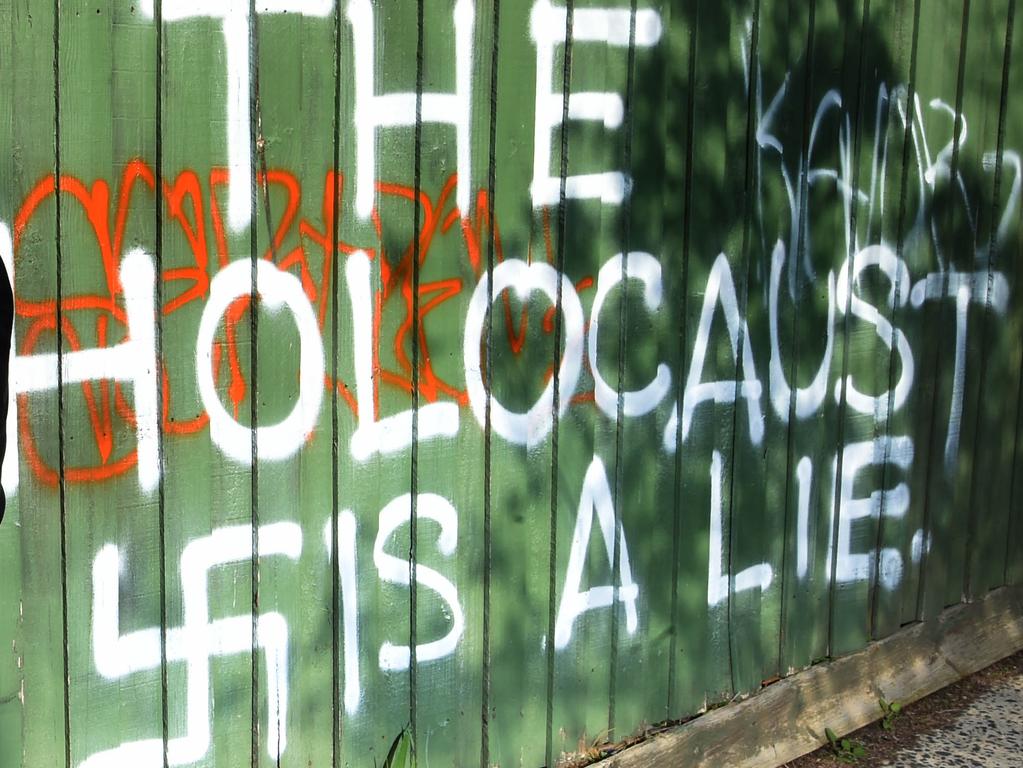 A cafe owned by a daughter of Holocaust survivors in Melbourne’s southeast was vandalised in 2019. Picture: Tony Gough