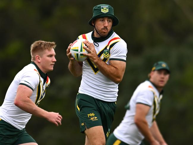 Ben Hunt at Kangaroos training ahead of the Pacific Championships. Picture: Albert Perez/Getty Images