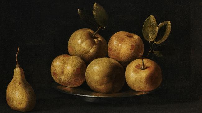 Juan de Zurbarán, 'Still life with apples on a pewter plate and a pear' c1641, purchased 2024 with funds provided by the Art Gallery of NSW Foundation and the Art Gallery Society of NSW.